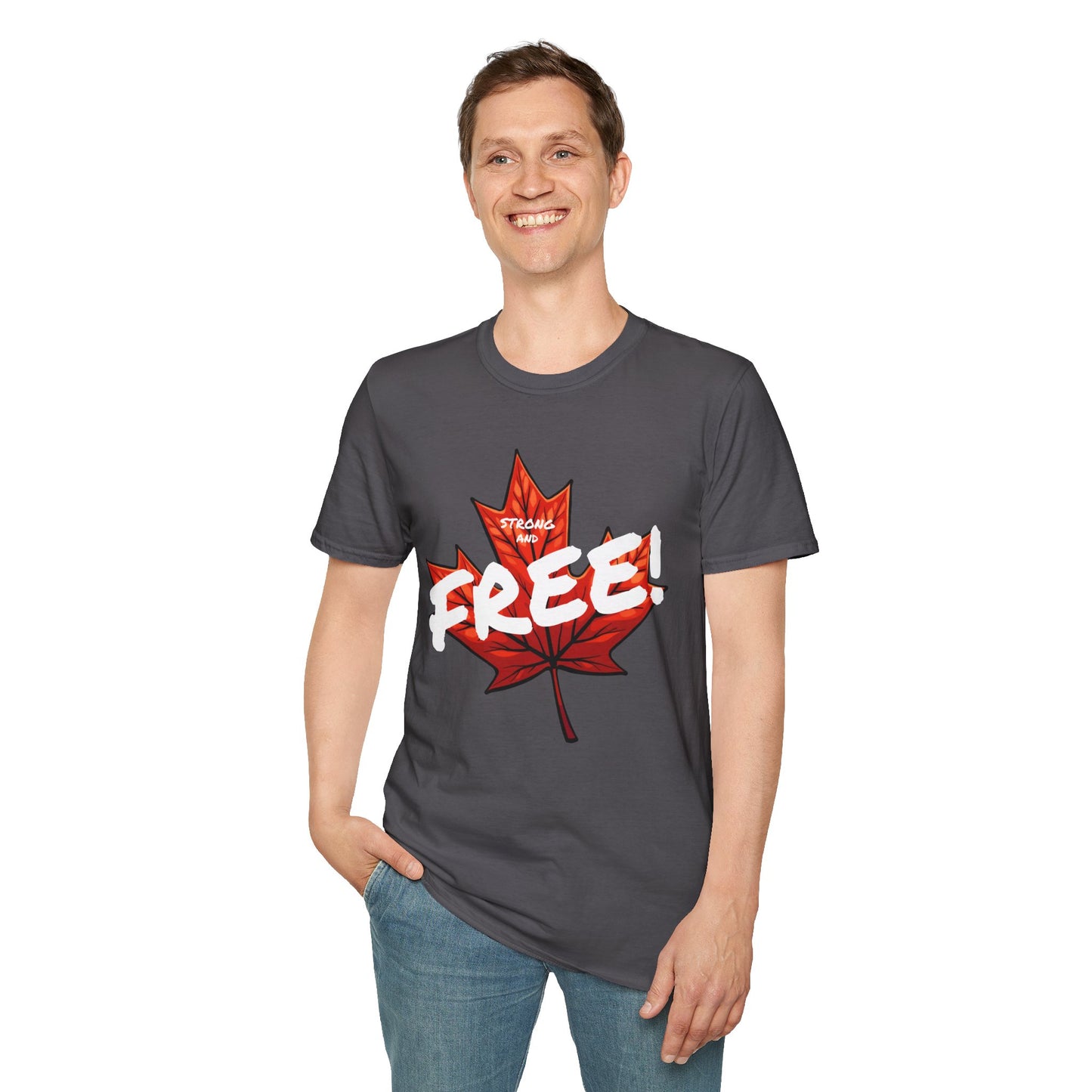 Strong & Free Maple Leaf Unisex Softstyle T-Shirt
