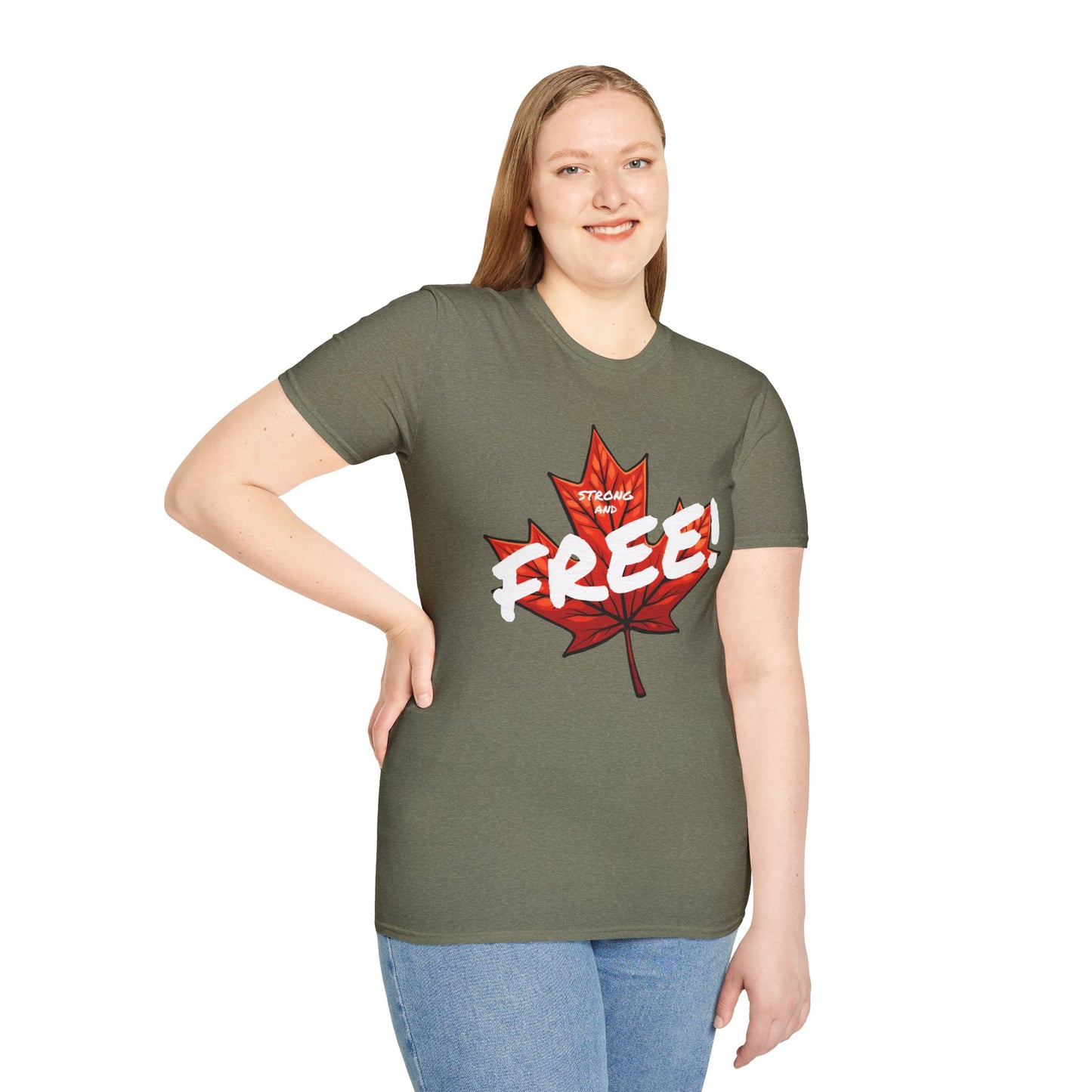 Strong & Free Maple Leaf Unisex Softstyle T-Shirt