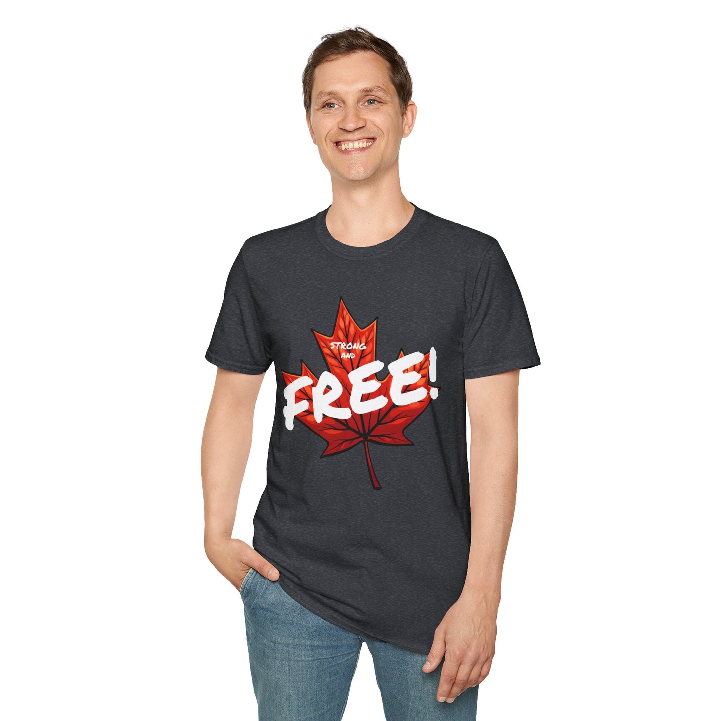Strong & Free Maple Leaf Unisex Softstyle T-Shirt