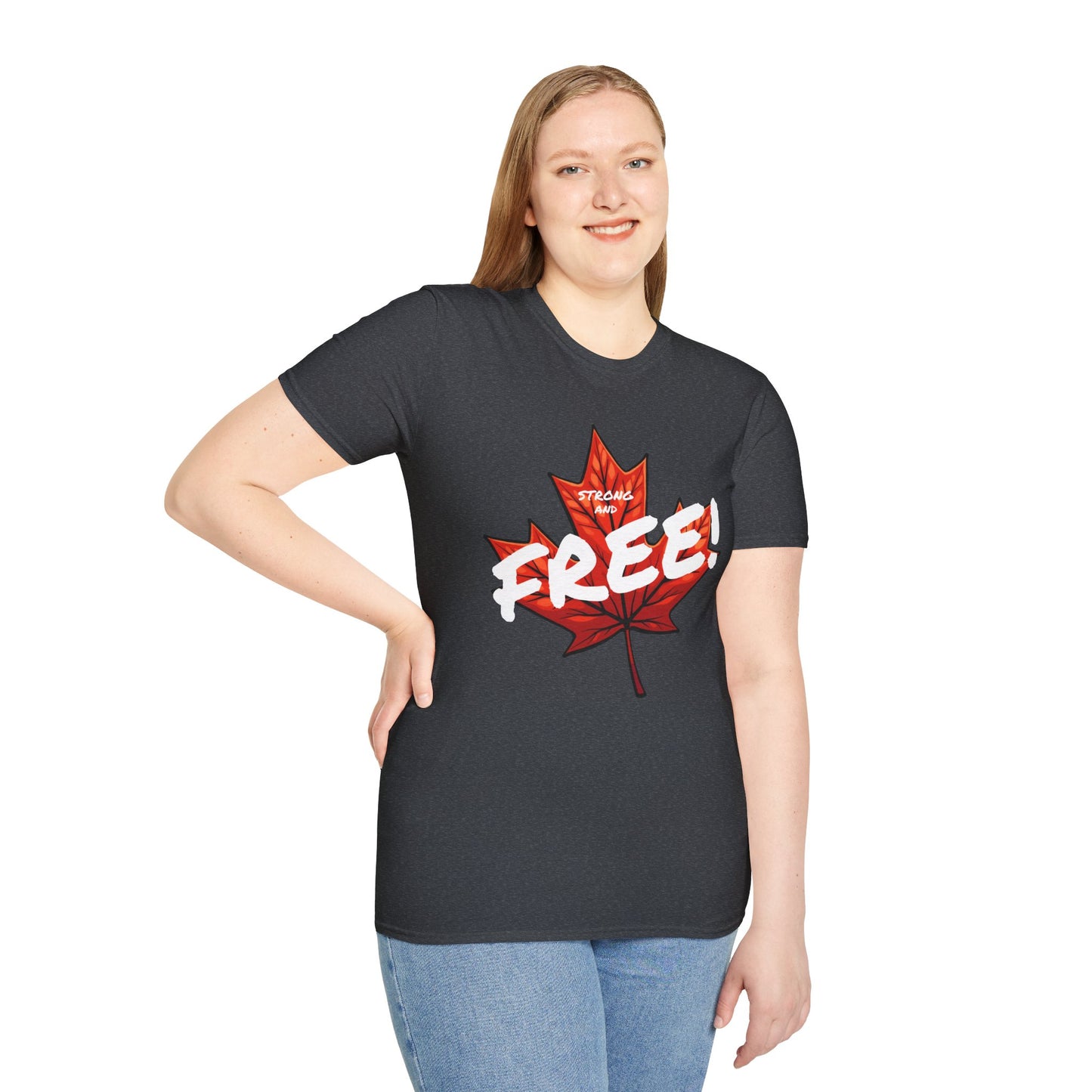 Strong & Free Maple Leaf Unisex Softstyle T-Shirt